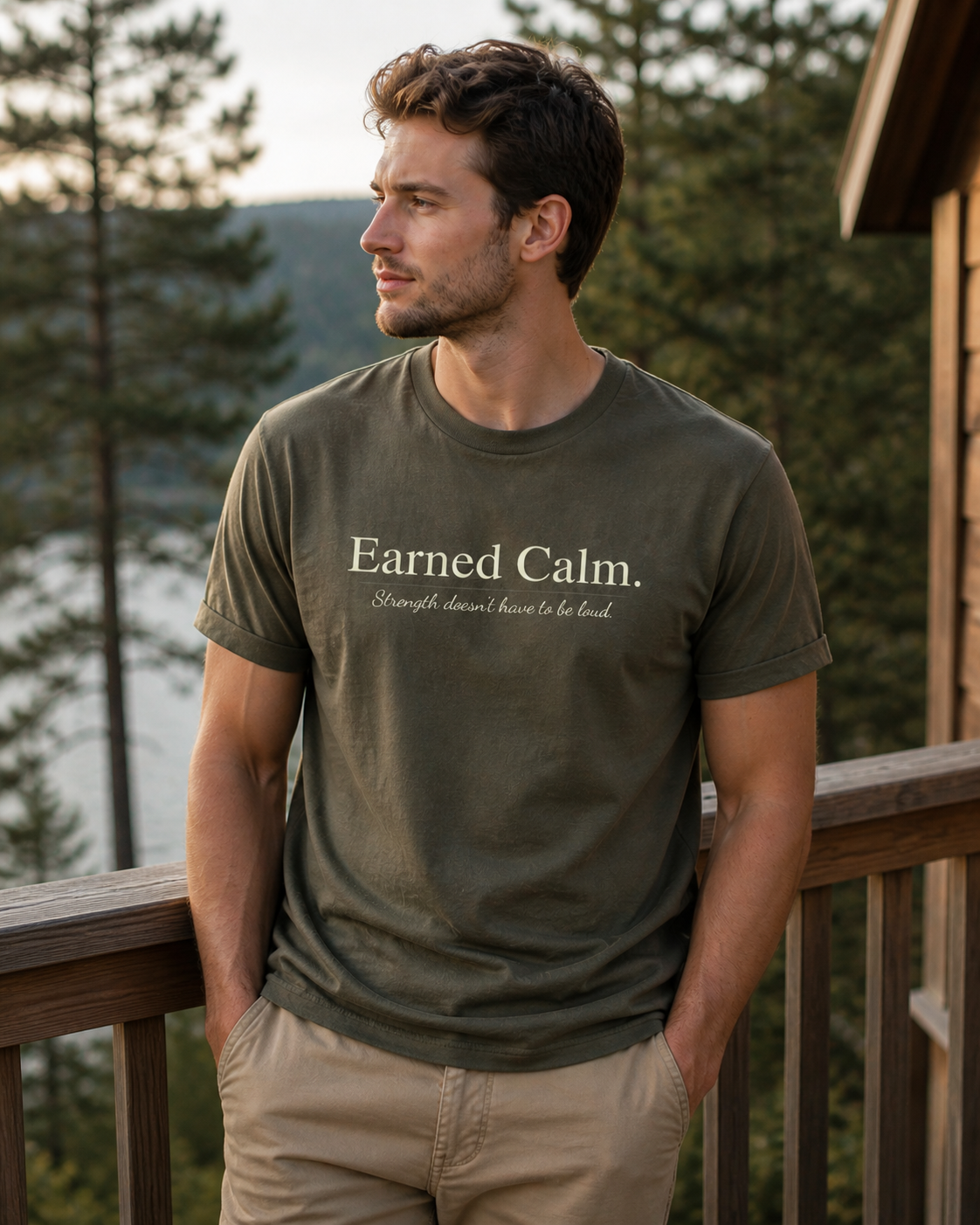 Earned Calm Tee, Minimal Inspirational, Unisex Graphic T-Shirt