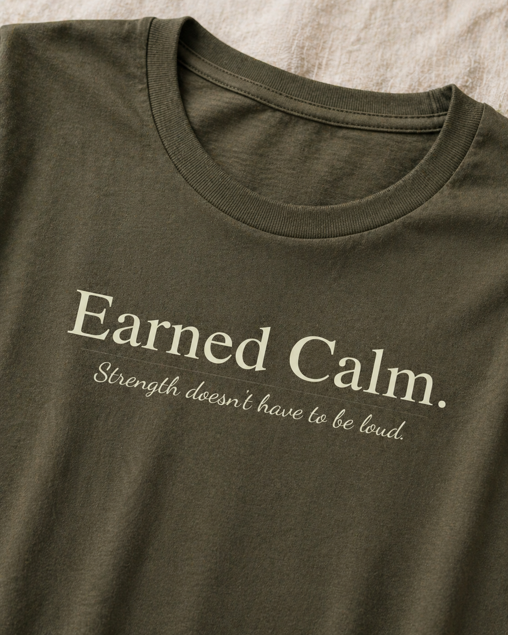 Earned Calm Tee, Minimal Inspirational, Unisex Graphic T-Shirt