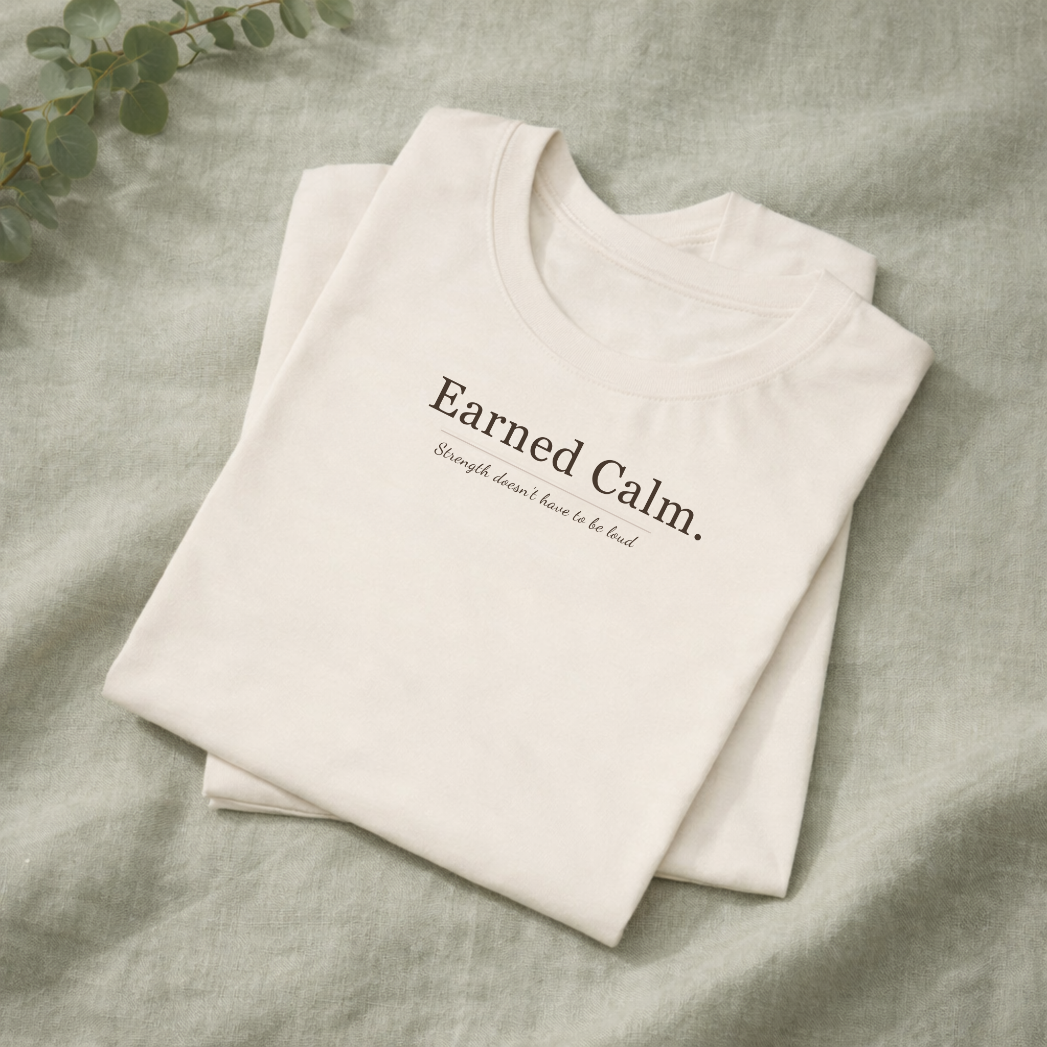 Earned Calm Tee, Minimal Inspirational, Unisex Graphic T-Shirt
