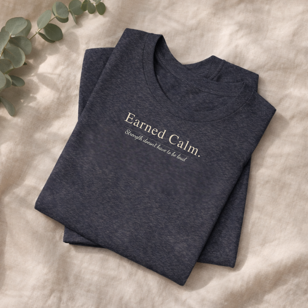 Earned Calm Tee, Minimal Inspirational, Unisex Graphic T-Shirt