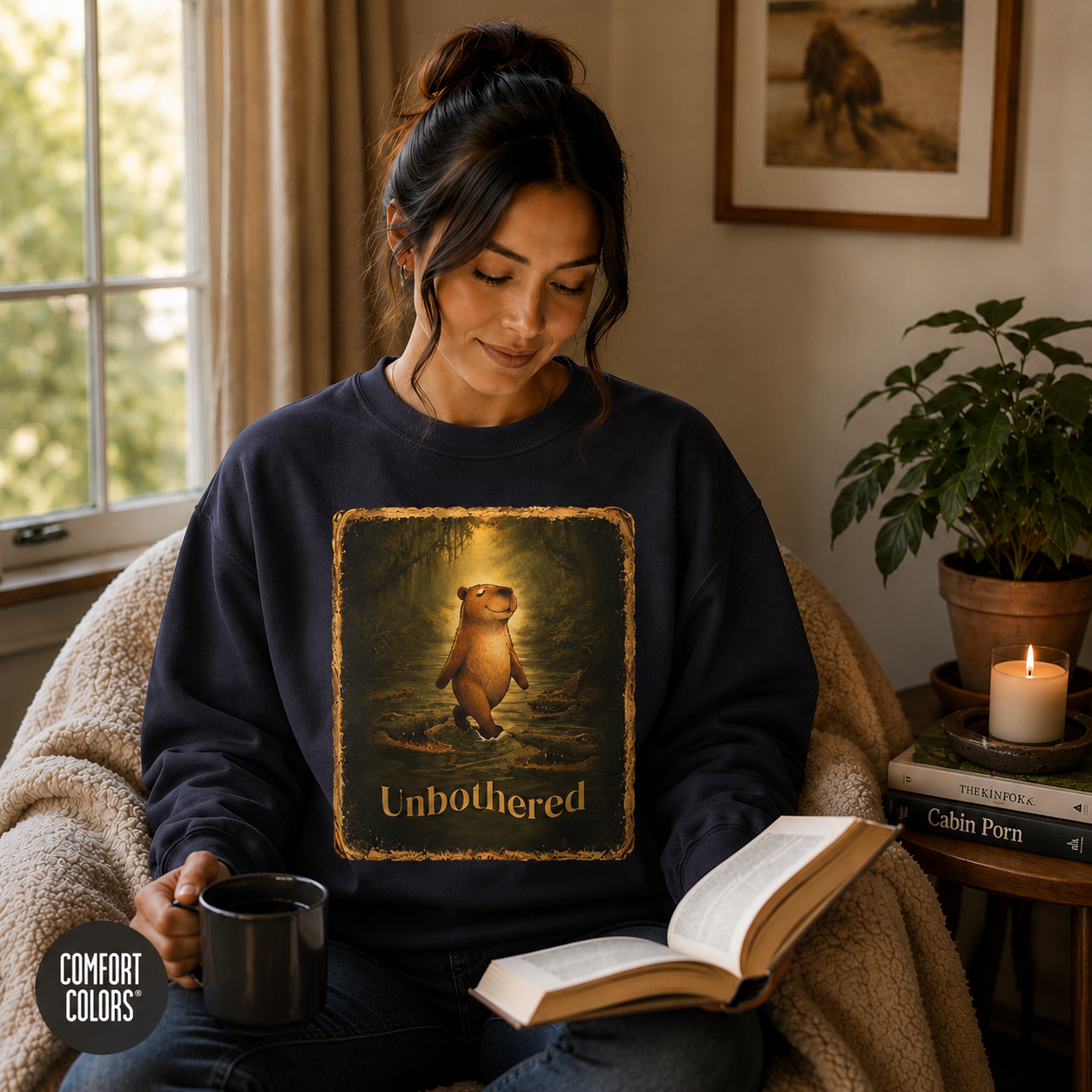 Unbothered Capybara Comfort Colors Crewneck