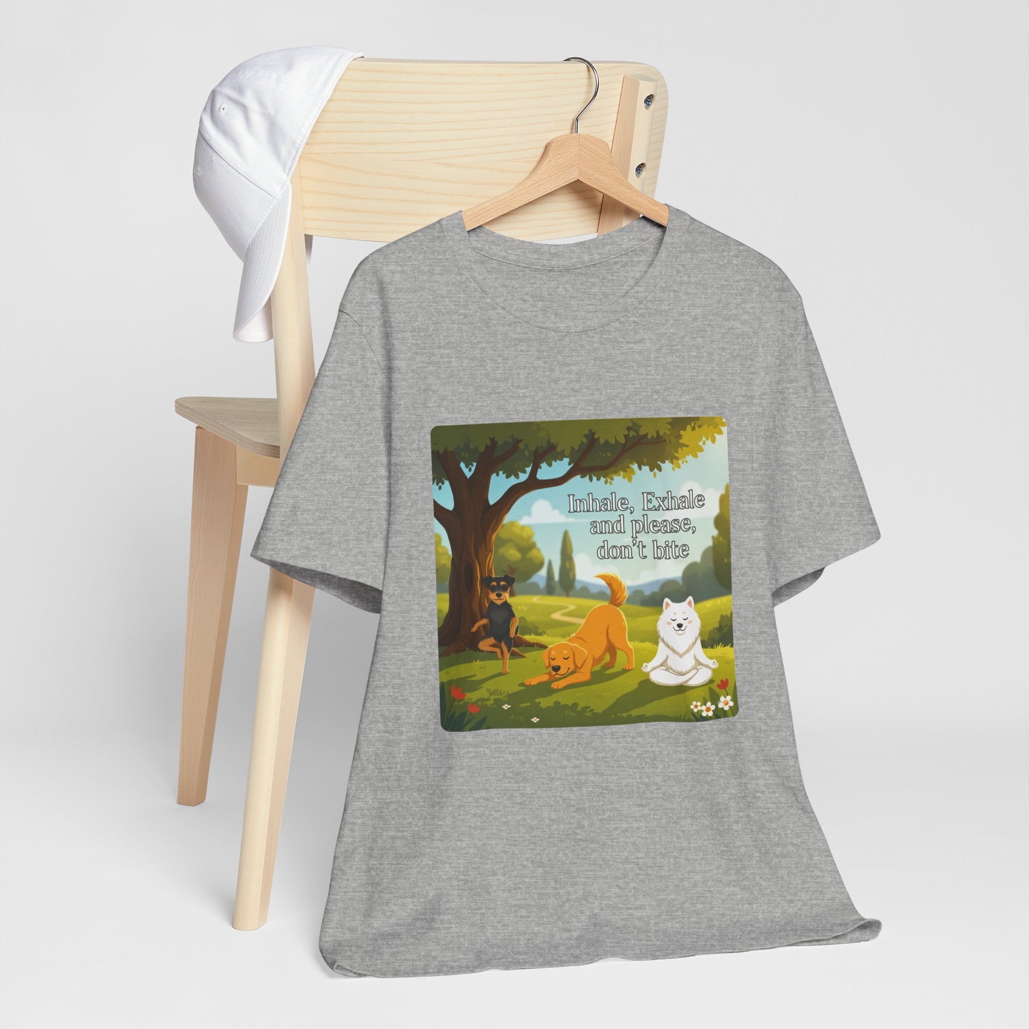 Pawmaste Unisex Shirt, Funny Inhale Exhale Dog Tee, Yoga Lover Gift, Dog Owner Graphic T-shirt
