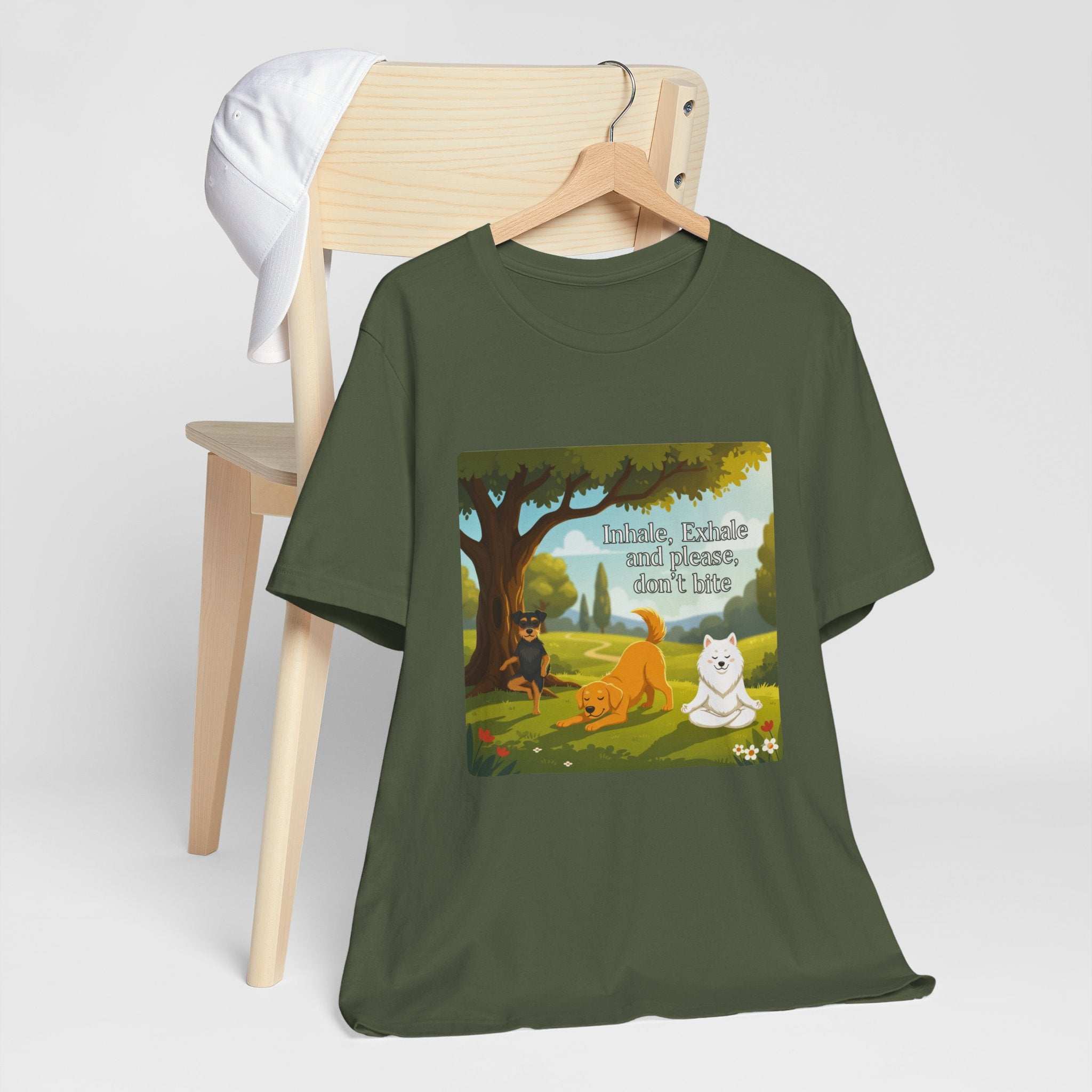 Pawmaste Unisex Shirt, Funny Inhale Exhale Dog Tee, Yoga Lover Gift, Dog Owner Graphic T-shirt