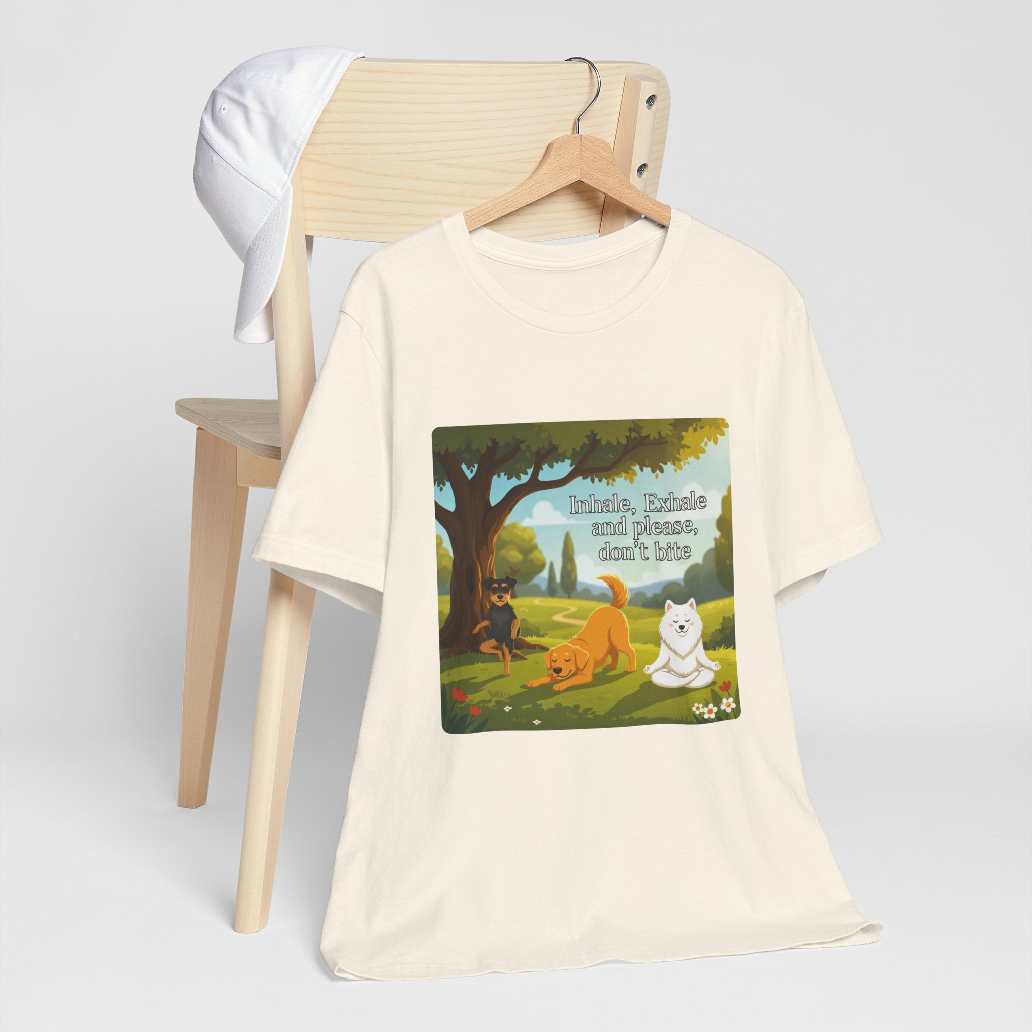 Pawmaste Unisex Shirt, Funny Inhale Exhale Dog Tee, Yoga Lover Gift, Dog Owner Graphic T-shirt