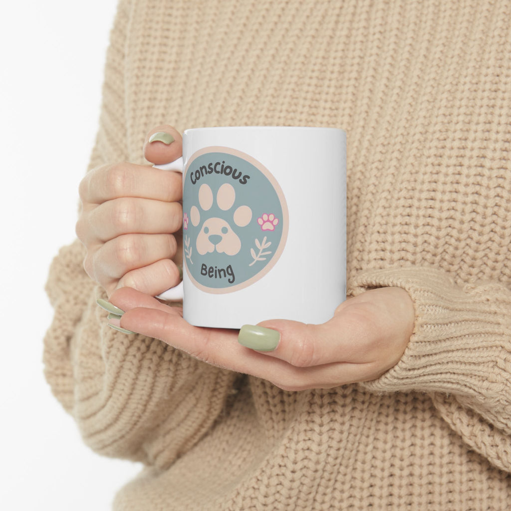 Conscious Being 11oz Mug – Paw Print Edition