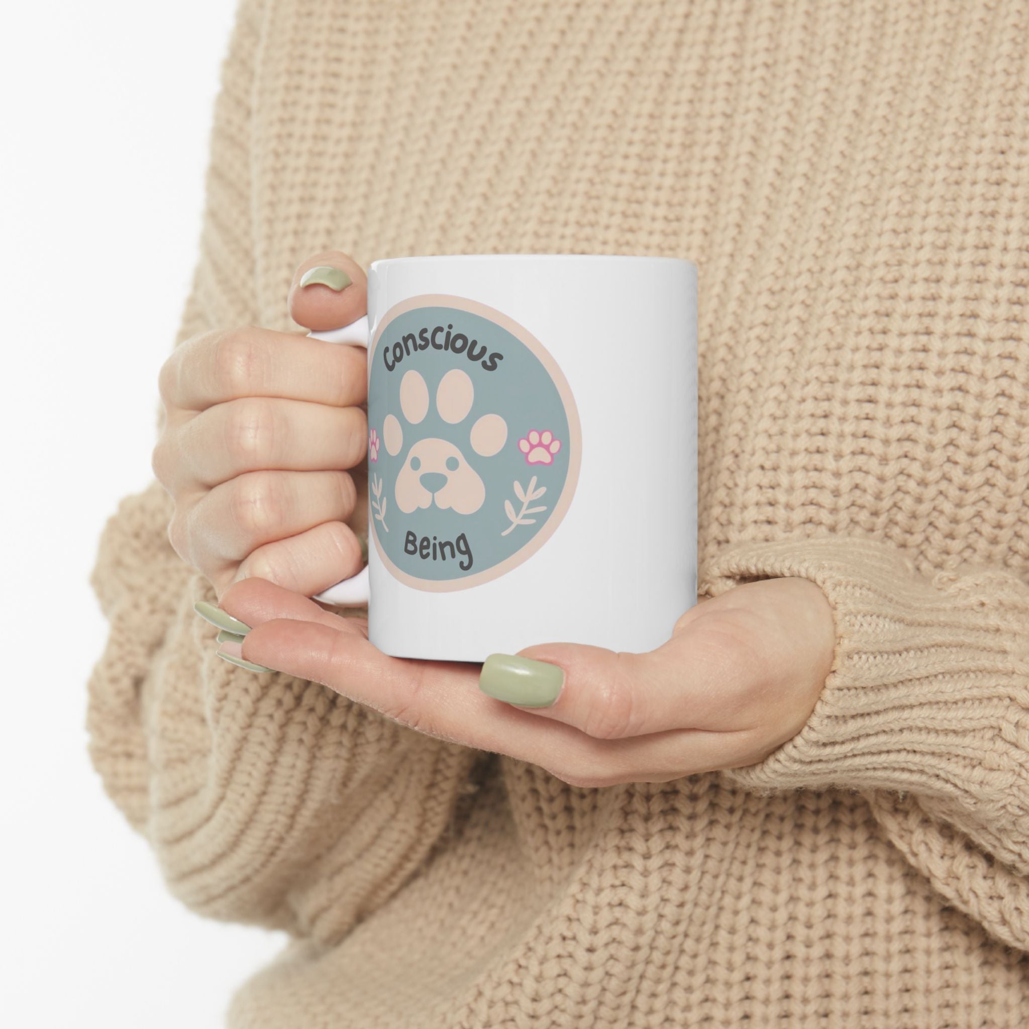 Conscious Being 11oz Mug – Paw Print Edition